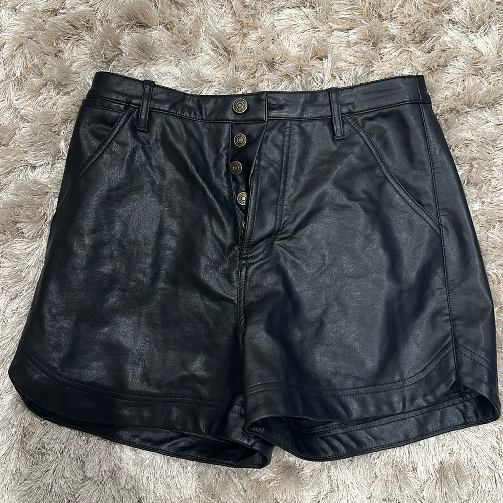 Free People Faux Leather Shorts
